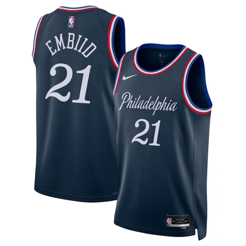 Philadelphia 76ers Joel Embiid 2025/26 Maillot Swingman - Édition Ville - Bleu