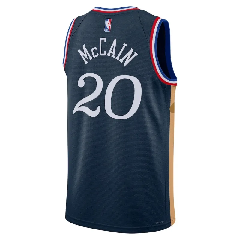 Philadelphia 76ers Jared McCain 2025/26 Maillot Swingman - Édition Ville - Bleu