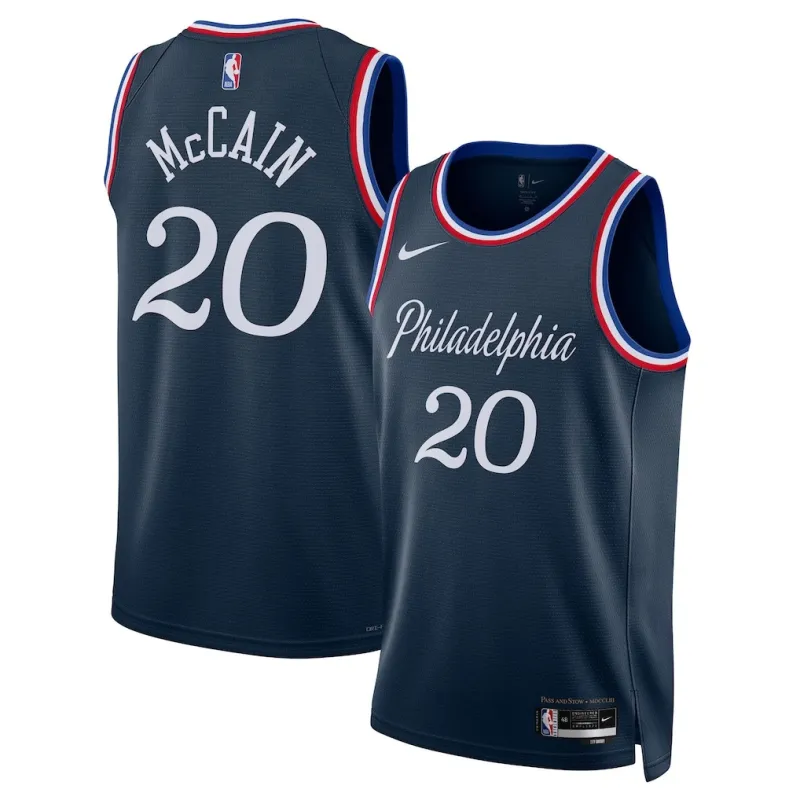 Philadelphia 76ers Jared McCain 2025/26 Maillot Swingman - Édition Ville - Bleu