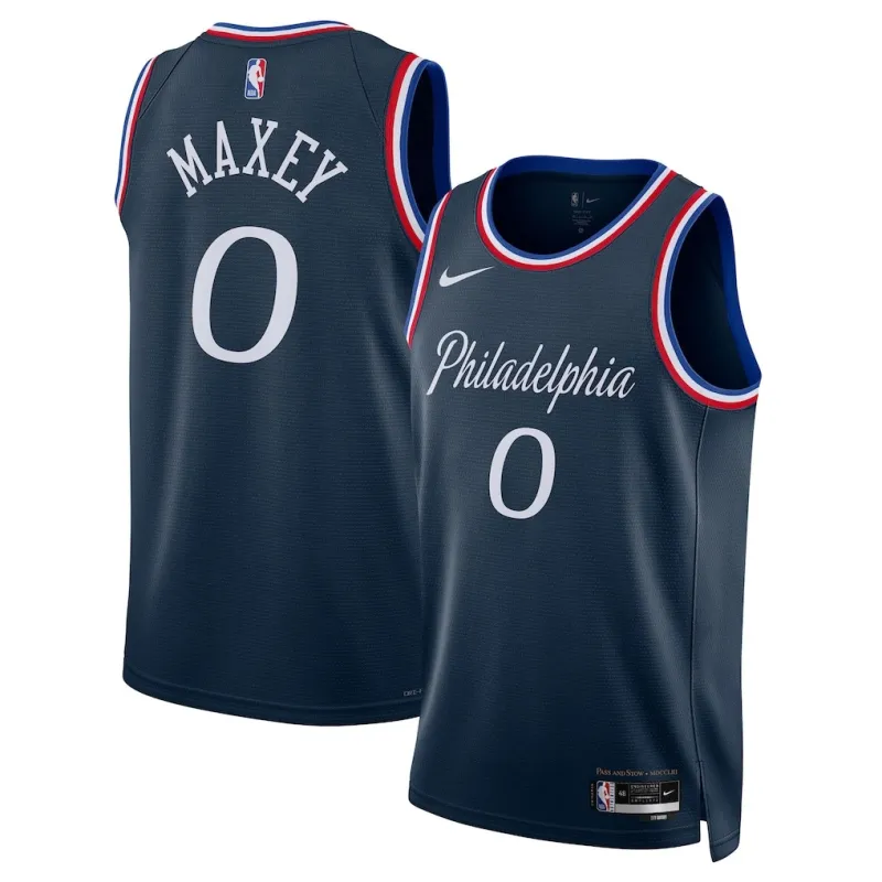 Philadelphia 76ers Tyrese Maxey 2025/26 Maillot Swingman - Édition Ville - Bleu