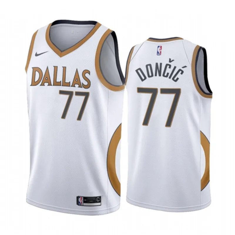 Luka Doncic, Dallas Mavericks Édition Ville 2020/21 Blanc