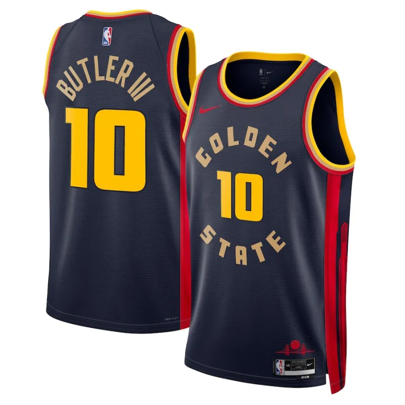 Jimmy Butler, Golden State Warriors, Unisex-Jersey, City Edition, Marineblau