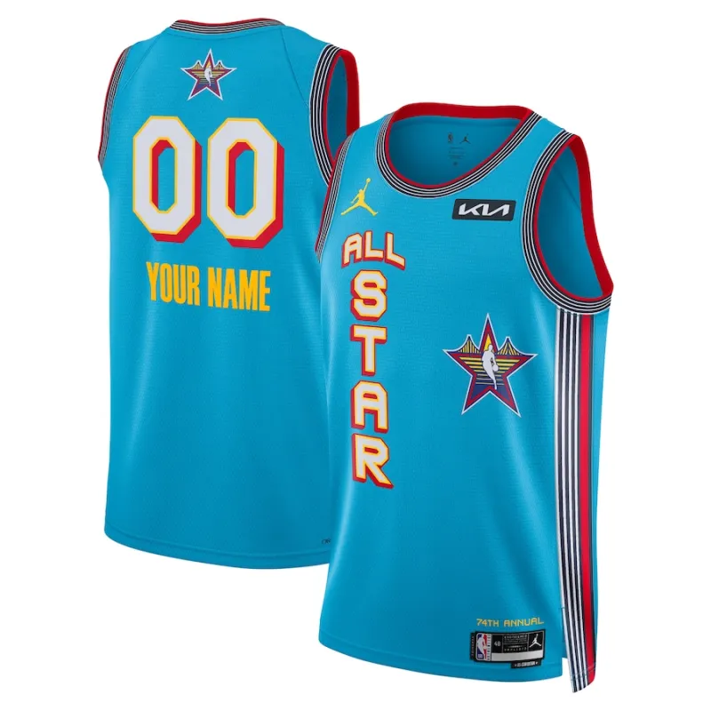 Maillot de la version fan de l'All Star Game NBA 2025 unisexe de la marque Jordan, Bleu Clair