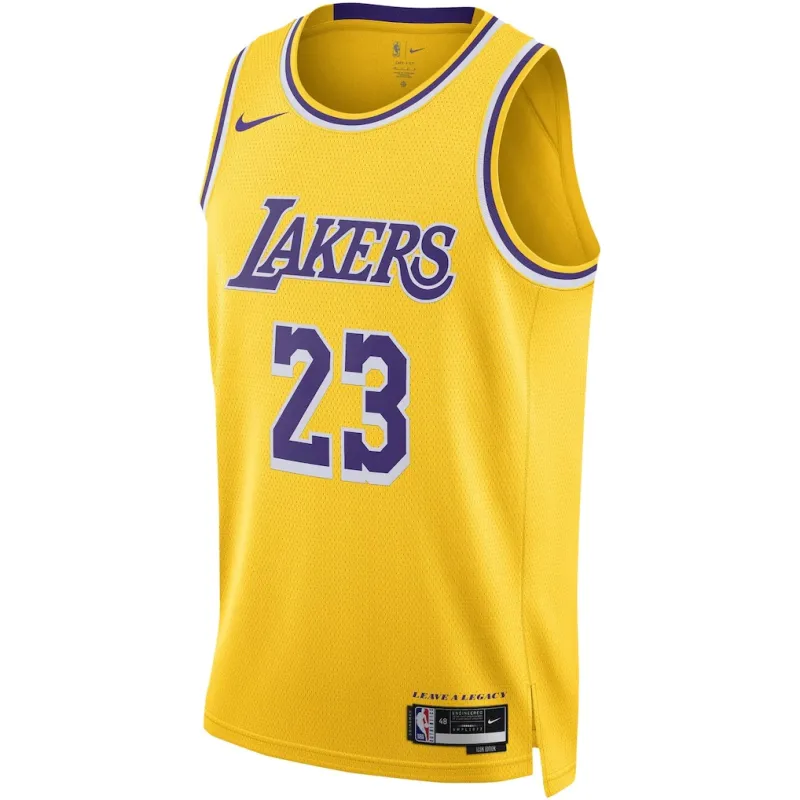 Los Angeles Lakers LeBron James Maglia Swingman - Edizione Icona - Giallo