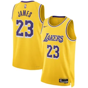 Los Angeles Lakers LeBron James Maillot Swingman - Édition Icône - Jaune
