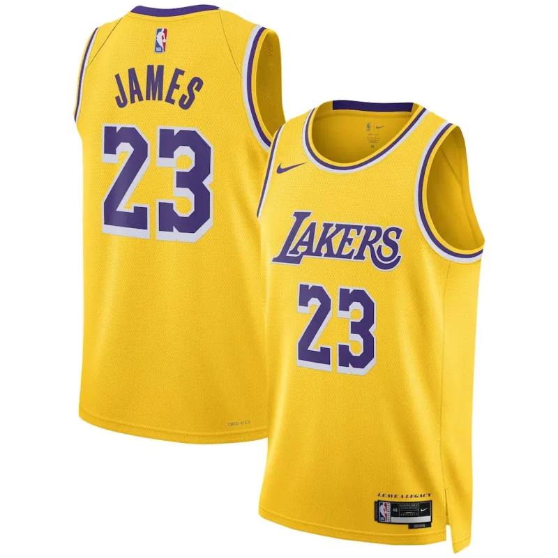 Los Angeles Lakers LeBron James Maglia Swingman - Edizione Icona - Giallo