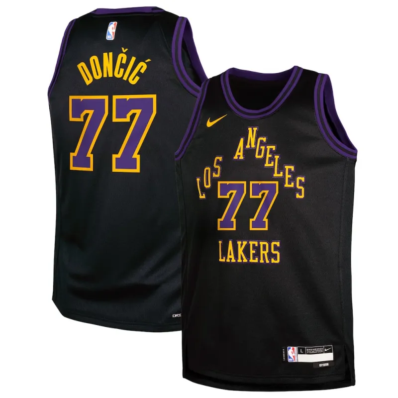 Los Angeles Lakers Luka Dončić 2025/26 Maillot Swingman Édition Ville - Noir