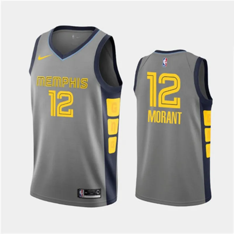 Ja Morant. Memphis Grizzlies. City-Edition. Grau