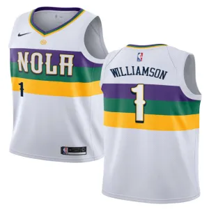 Zion Williamson. New Orleans Pelicans. Edizione della città 2018/19. Bianco