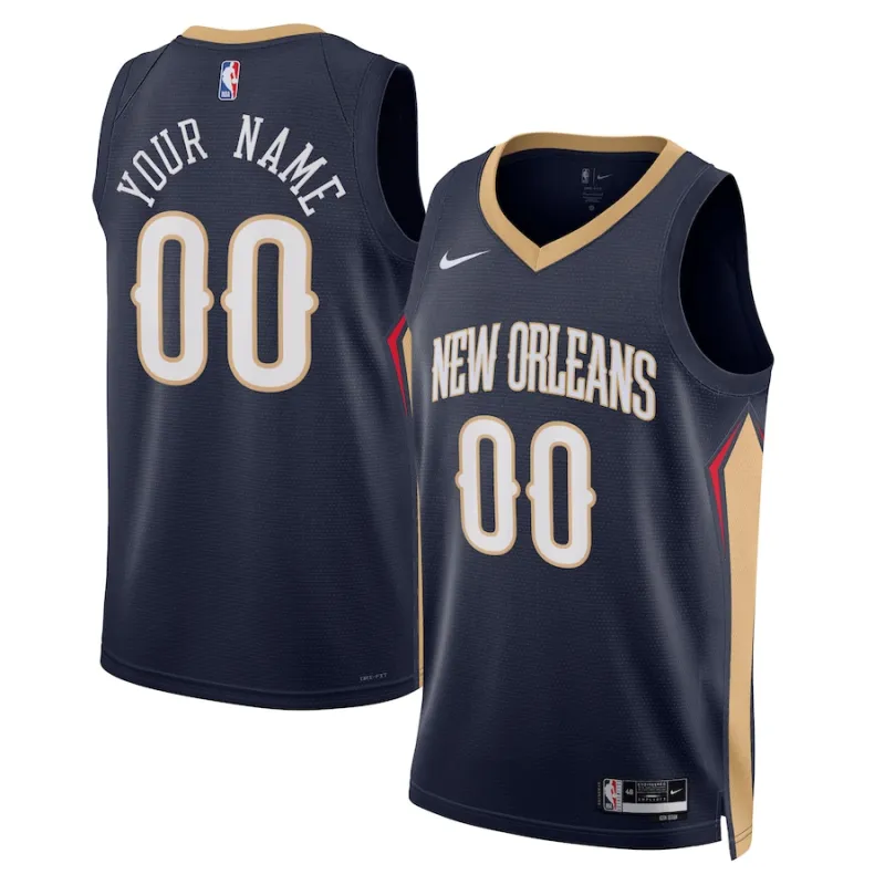 New Orleans Pelicans, maßgefertigtes Jersey 2022/23, Icon-Edition, Marineblau