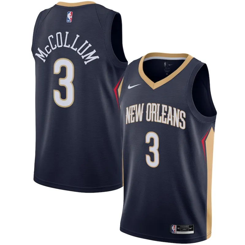 CJ McCollum, New Orleans Pelicans, Édition Icône, Bleu Marin