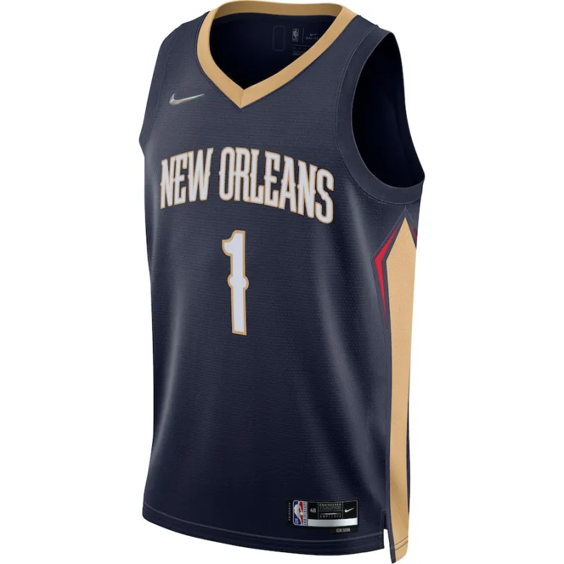 Zion Williamson, New Orleans Pelicans, Édition Icône, Bleu Marine
