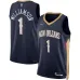 Zion Williamson, New Orleans Pelicans, Édition Icône, Bleu Marine