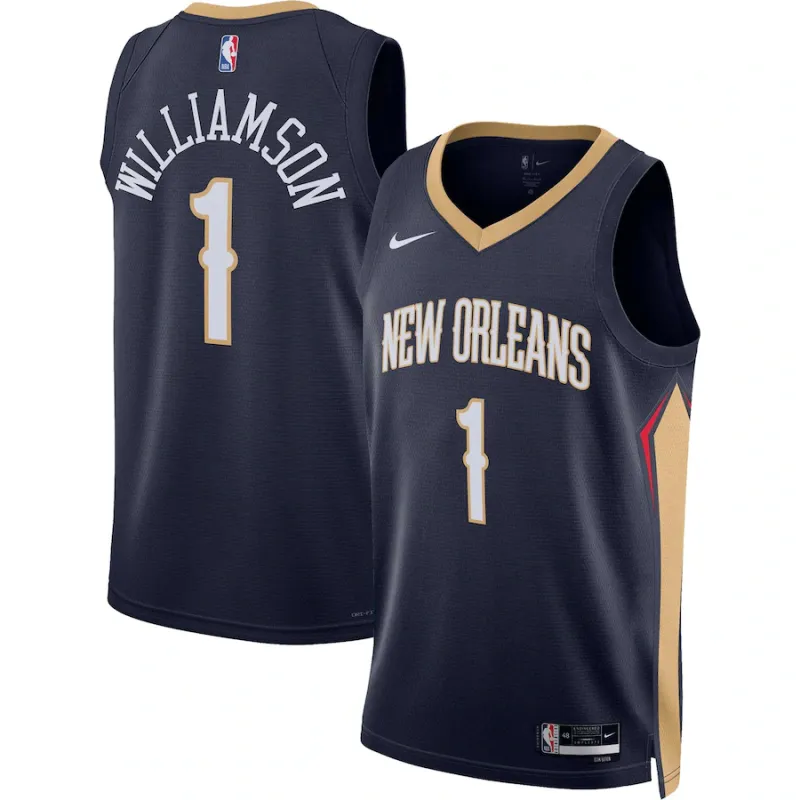 Zion Williamson, les New Orleans Pelicans, Édition Icône, Bleu marine