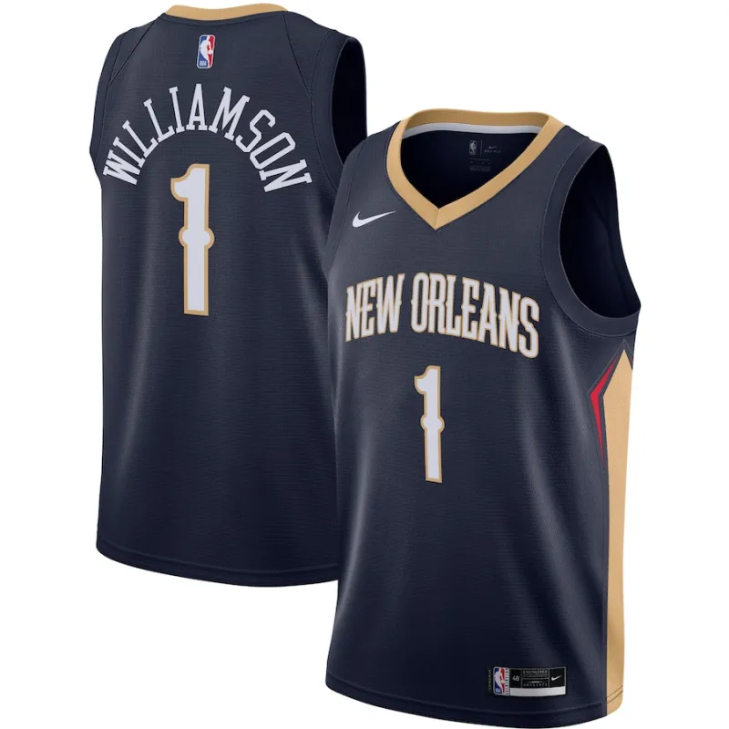 Zion Williamson, New Orleans Pelicans, Édition Icon, Bleu marine