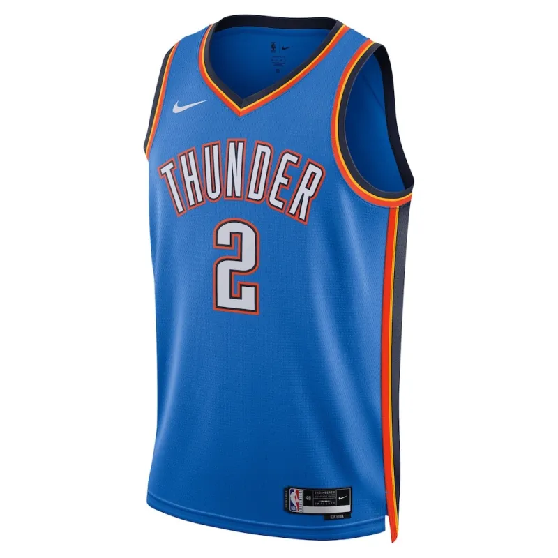 Maillot Swingman des Finales NBA 2025 d'Oklahoma City Thunder Shai Gilgeous-Alexander - Version Icone - Bleu