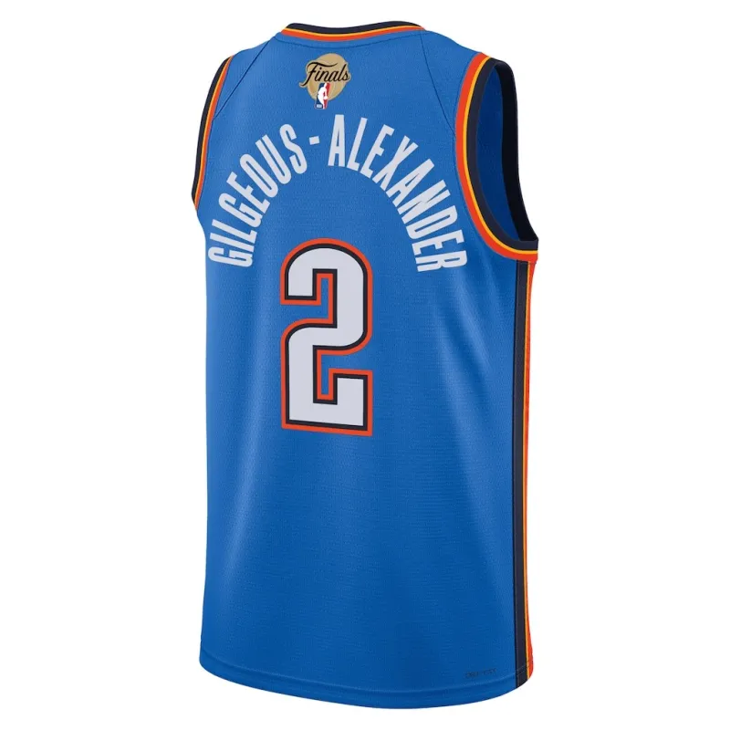 Maillot Swingman des Finales NBA 2025 d'Oklahoma City Thunder Shai Gilgeous-Alexander - Version Icone - Bleu