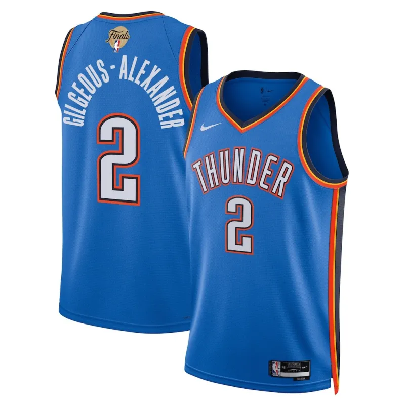 Maillot Swingman des Finales NBA 2025 d'Oklahoma City Thunder Shai Gilgeous-Alexander - Version Icone - Bleu