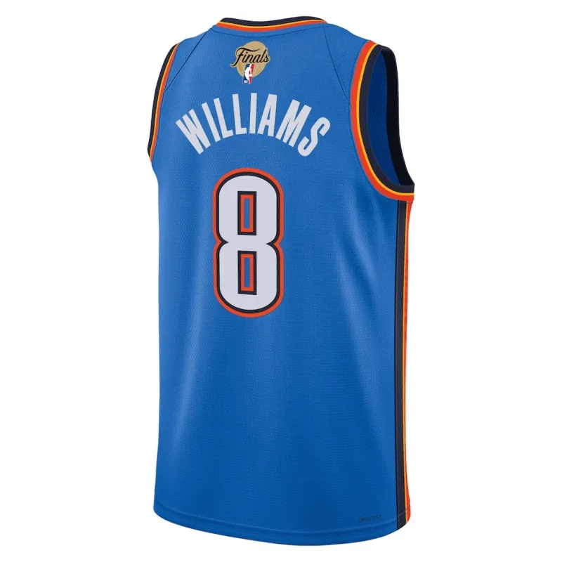 Maillot Swingman des Finales NBA 2025 d'Oklahoma City Thunder Jalen Williams - Version Icone - Bleu