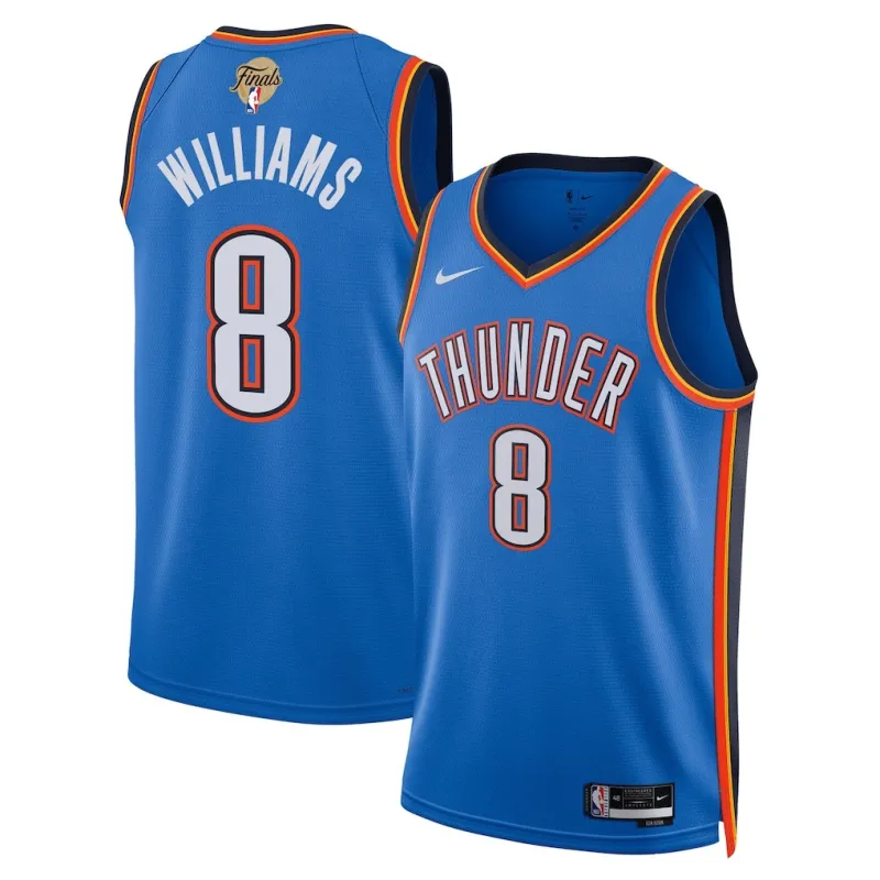 Maillot Swingman des Finales NBA 2025 d'Oklahoma City Thunder Jalen Williams - Version Icone - Bleu