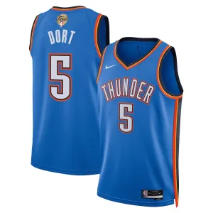 Maillot Swingman des Finales NBA 2025 d'Oklahoma City Thunder Luguentz Dort - Version Icone - Bleu