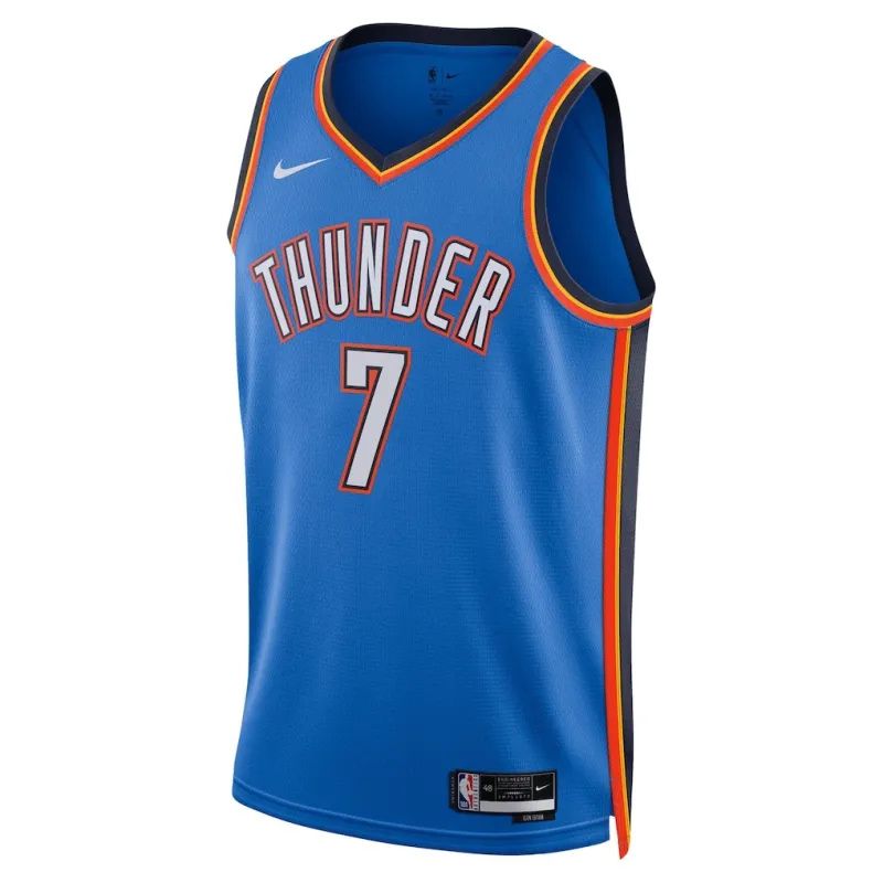 Maillot Swingman des Finales NBA 2025 d'Oklahoma City Thunder Chet Holmgren - Version Icone - Bleu