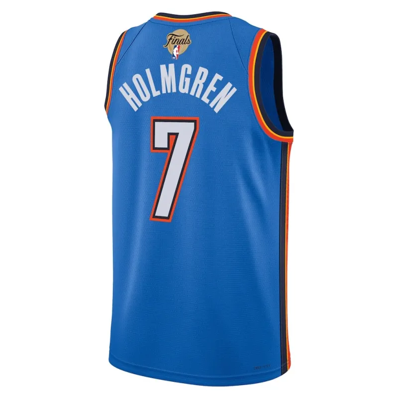 Maillot Swingman des Finales NBA 2025 d'Oklahoma City Thunder Chet Holmgren - Version Icone - Bleu