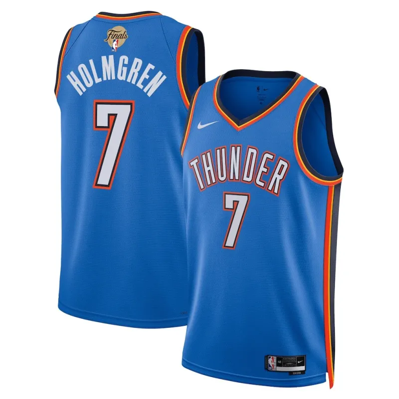 Maillot Swingman des Finales NBA 2025 d'Oklahoma City Thunder Chet Holmgren - Version Icone - Bleu