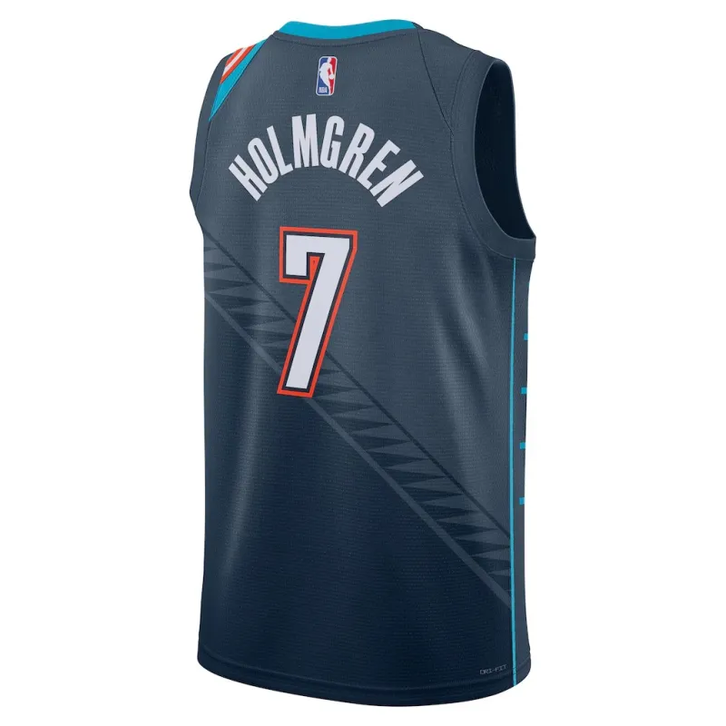 Oklahoma City Thunder Chet Holmgren 2025/26 Maillot Swingman - Édition Ville - Bleu