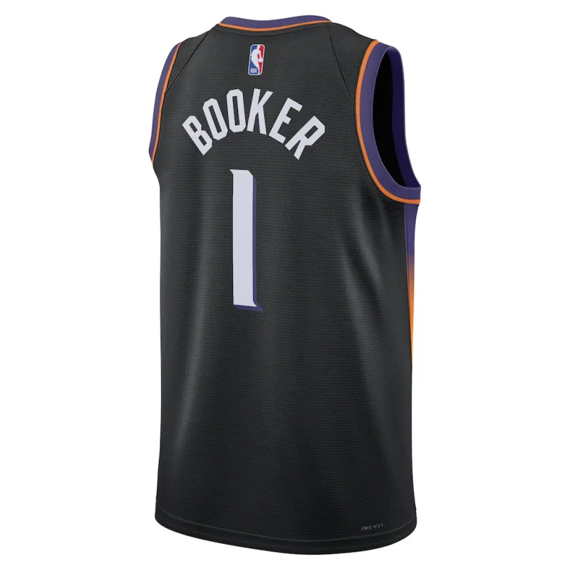 Maillot Swingman des Phoenix Suns Devin Booker - Version Personnalisée - Noir