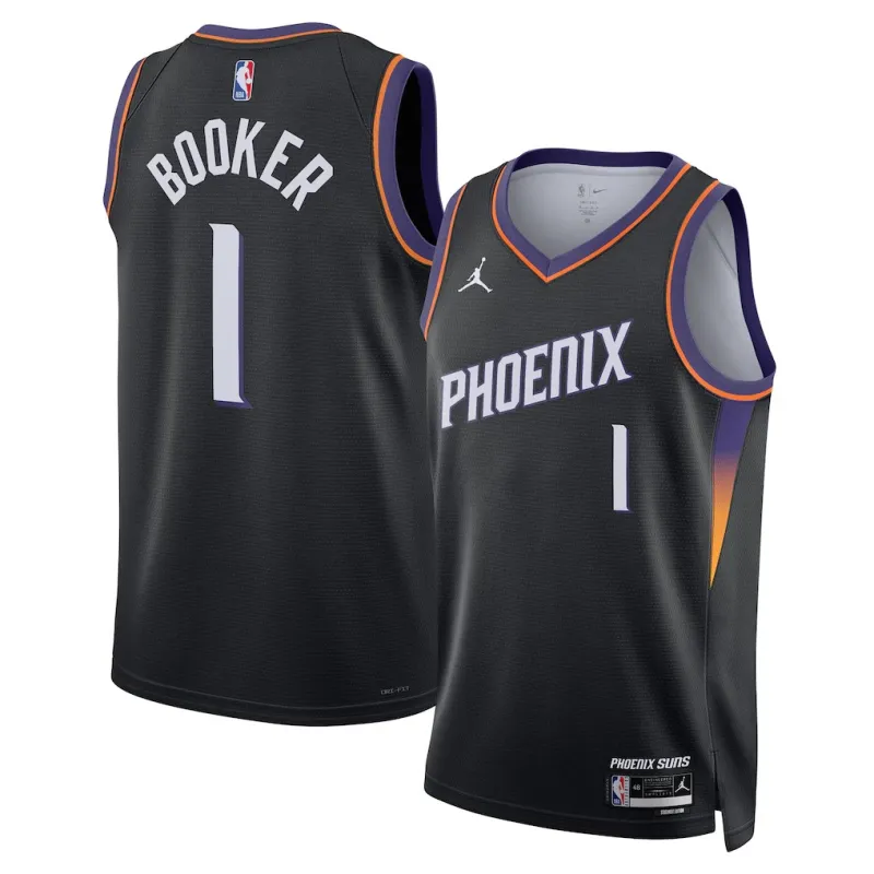 Maillot Swingman des Phoenix Suns Devin Booker - Version Personnalisée - Noir