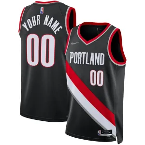 Portland Trail Blazers Maglia personalizzata 2021/22, edizione icona, Nero