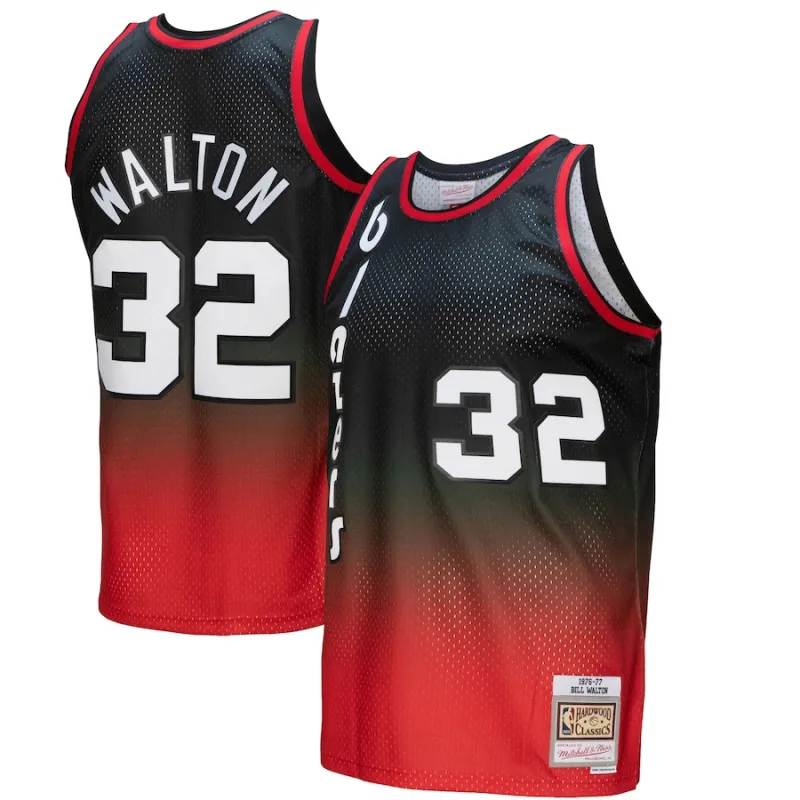 Bill Walton, Portland Trail Blazers, 1976/77 Classic, Red/Black