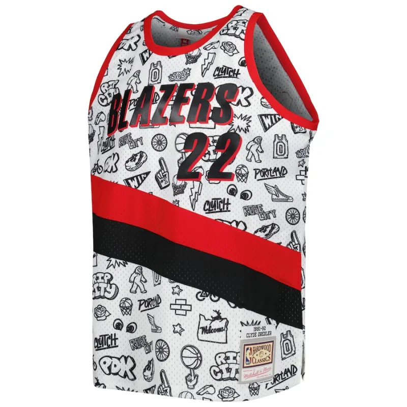 Clyde Drexler, Portland Trail Blazers, 1991/92, White