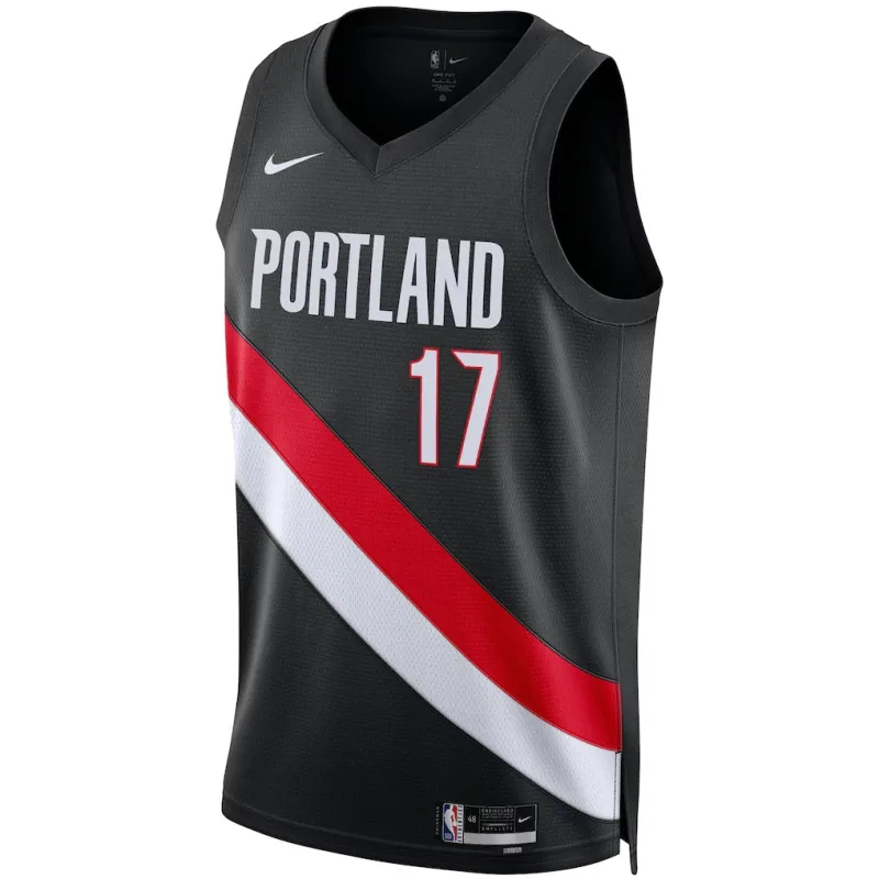 Camiseta Swingman de Portland Trail Blazers Shaedon Sharpe - Edición Icono - Negra