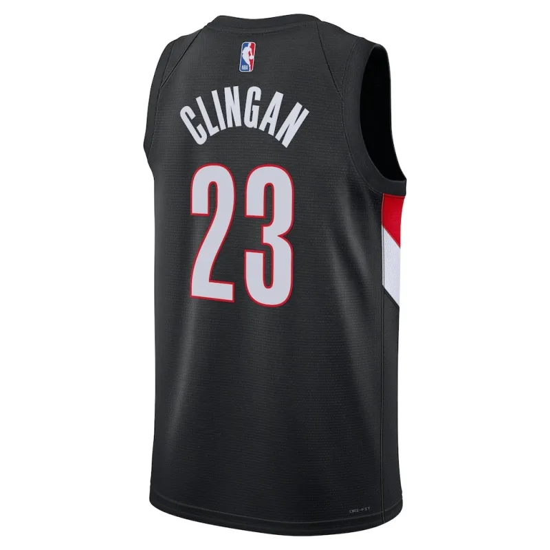 Camiseta Swingman de Portland Trail Blazers Donovan Clingan - Edición Icono - Negra