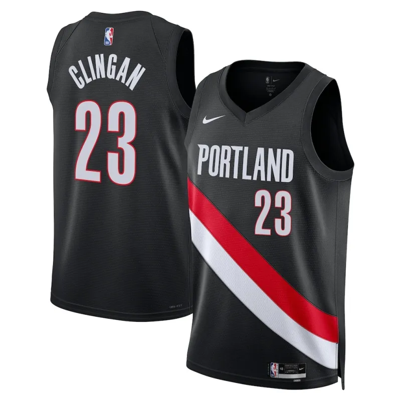 Camiseta Swingman de Portland Trail Blazers Donovan Clingan - Edición Icono - Negra