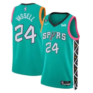 Maglia di Devin Vassell. San Antonio Spurs. Edizione della città 2022/23. Verde
