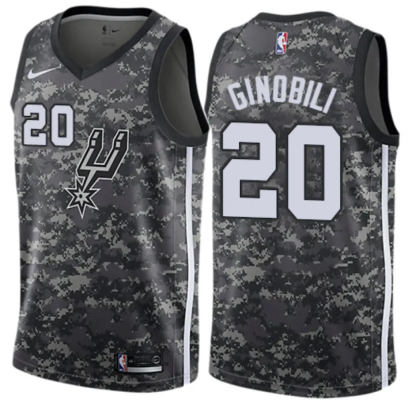 Manu Ginobili. San Antonio Spurs. Edición de la ciudad. Gris
