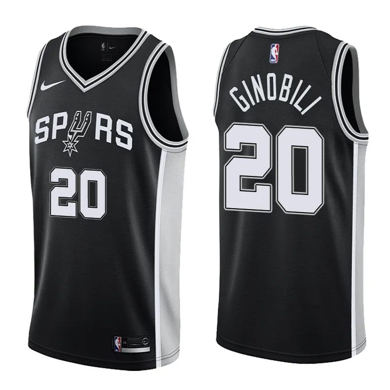 Manu Ginobili. San Antonio Spurs. Icône. Noir