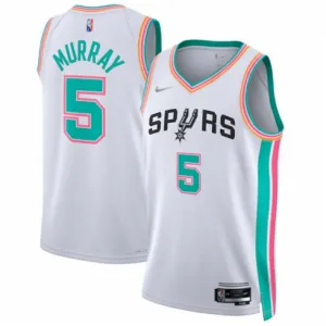 Dejounte Murray. San Antonio Spurs. edizione della città 2021/22. Bianco
