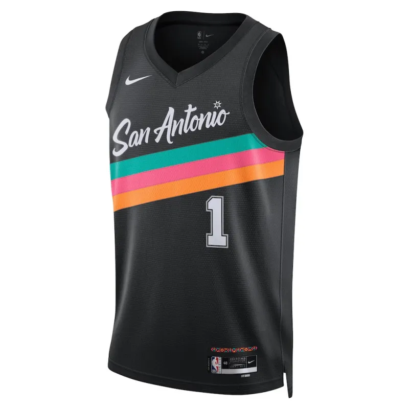 SAS Wembanyama 2025/26 City Edition Schwarzes Trikot