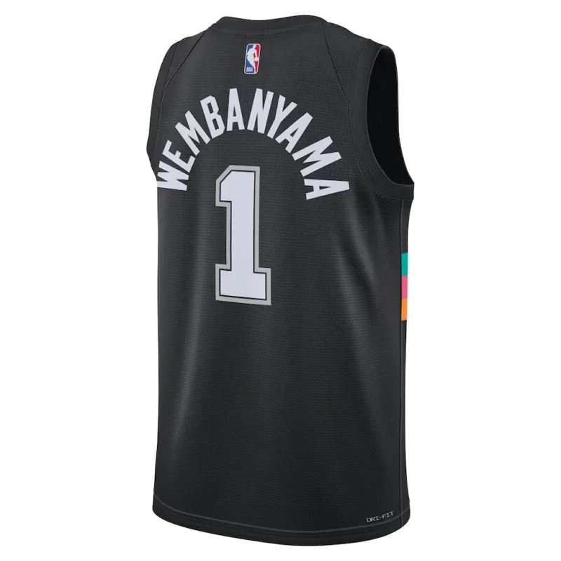 SAS Wembanyama 2025/26 City Edition Schwarzes Trikot