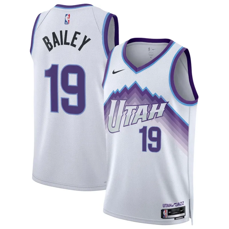 Maillot Swingman des Utah Jazz Ace Bailey - Version Association - Blanc