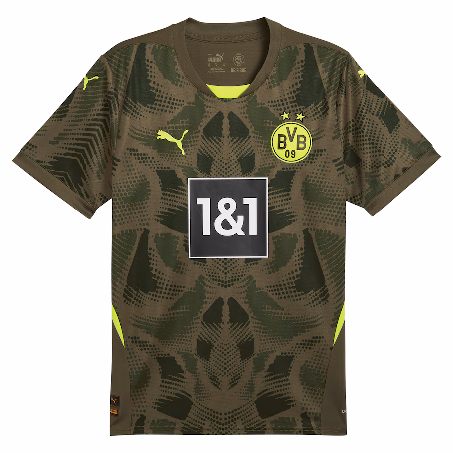Borussia Dortmund 2024/25 short - sleeved goalkeeper's jersey, olive color