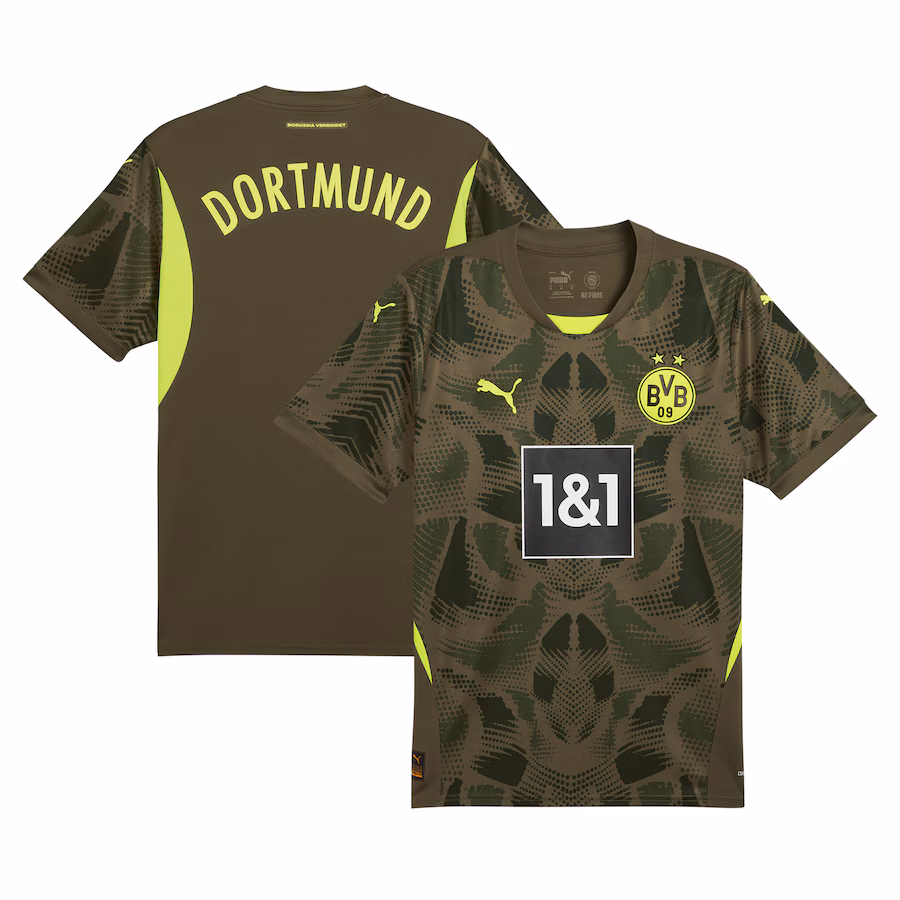 Borussia Dortmund 2024/25 short - sleeved goalkeeper's jersey, olive color