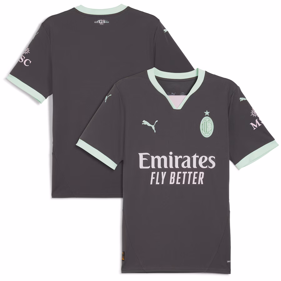 Le troisième maillot d'extérieur 2024/25 du AC Milan - Gris anthracite