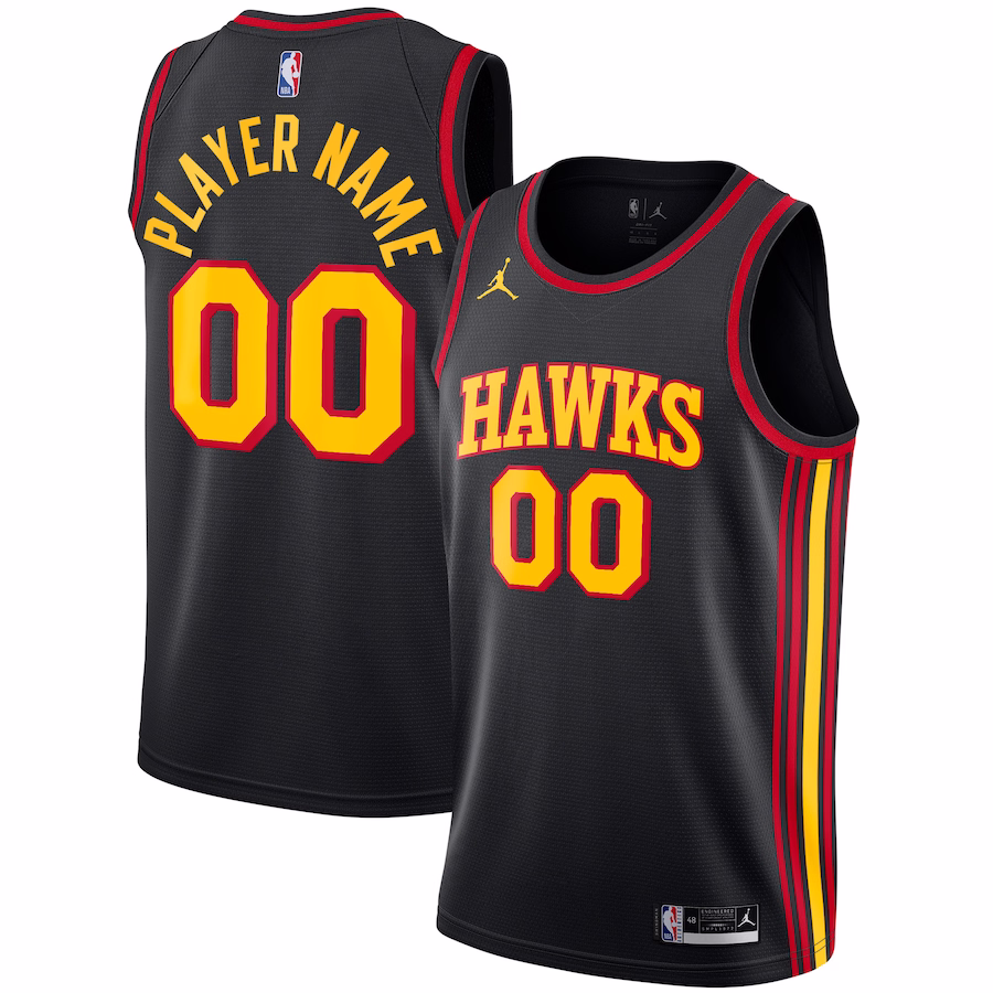 Atlanta Hawks Maglia personalizzata Swingman della marca Jordan - Edizione Statement - Nero