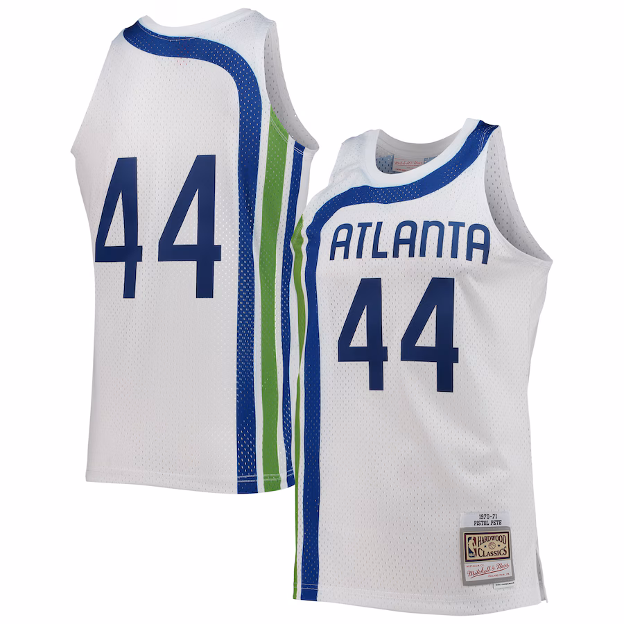 Camiseta Pete Maravich Atlanta Hawks Mitchell & Ness 70/71 Retro
