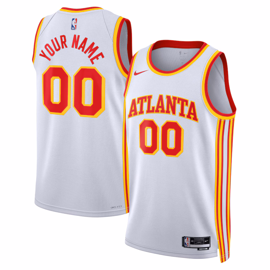 Atlanta Hawks Maglia personalizzata Swingman unisex - Edizione Associazione - Bianco